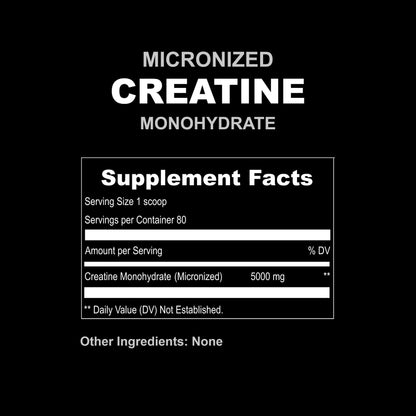 Micronized Creatine Monohydrate Powder - 400 G - 80 Servings